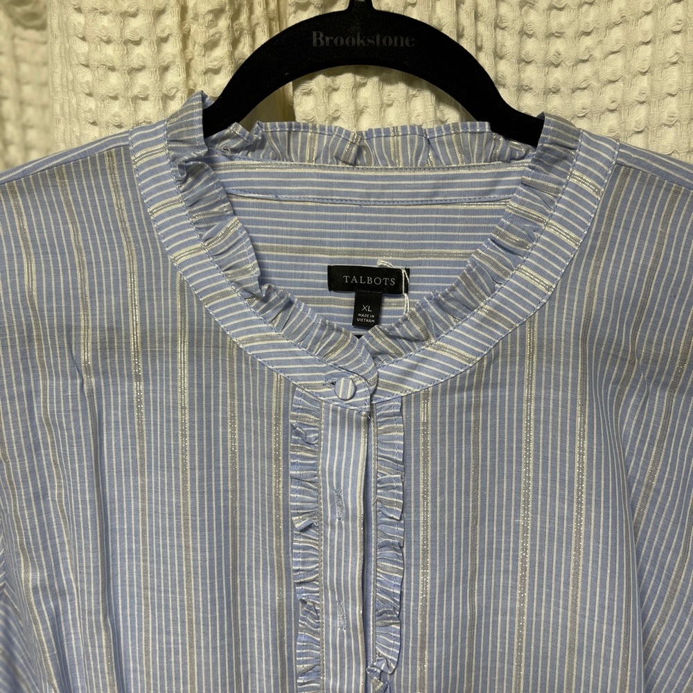 Talbots Blue Striped Blouse